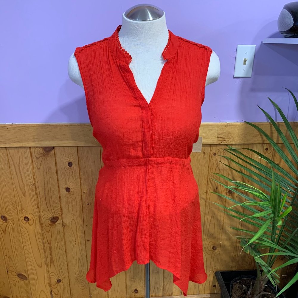 5 for $25 - Zac & Rachel Hi-Low Tunic Style Sleeveless Blouse